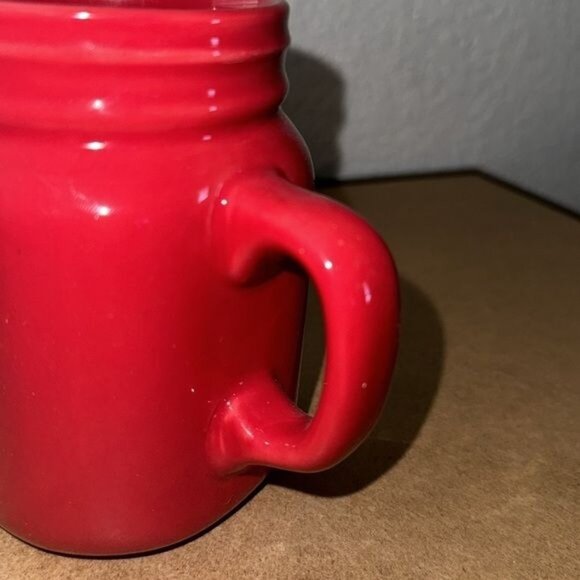 Celebrate It Christmas Mason Jar Mug 3" x 5" Red Ceramic - Picture 2 of 6